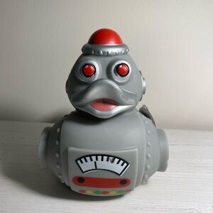 Gray and Red Robotic Duck Action Figure. 6 inches tall